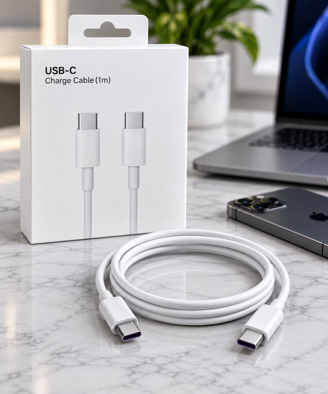60W USB-C to USB-C Fast Charging Cable – 3 ft